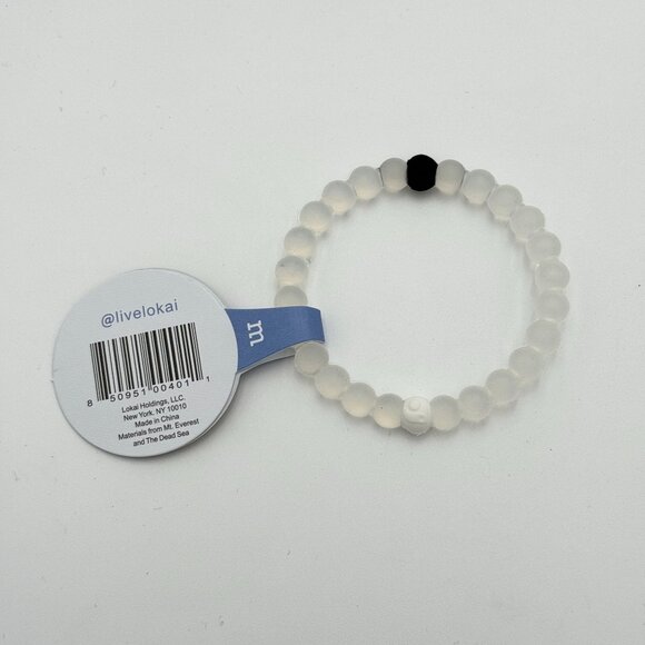 New Lokai Classic Bracelet Clear Beads Slide On Style Medium Find Your Balance - Picture 4 of 5
